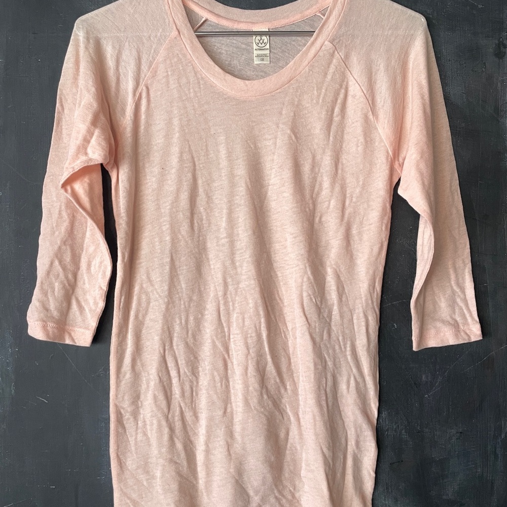 NOS alternative apparel Light Pink  3/4 Sleeve Top